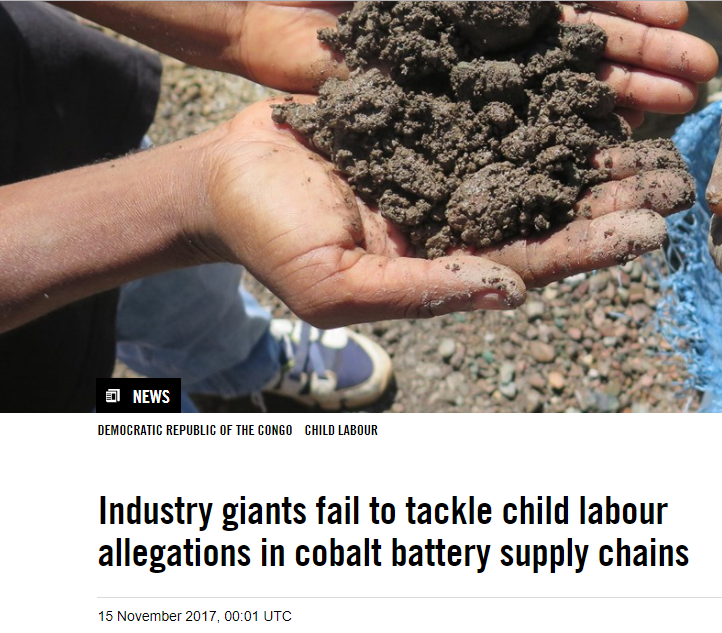 Rapporto Amnesty International sull'utilizzo del cobalto