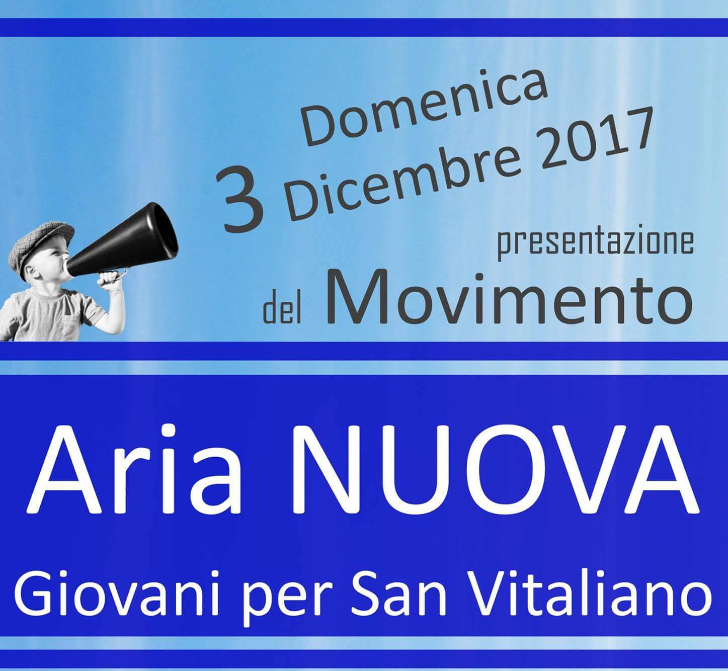 Aria Nuova a San Vitaliano : il 3 dicembre la presentazione del nuovo movimento