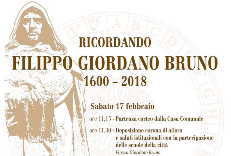 Nola, anniversario della morte di Giordano Bruno: ecco quando