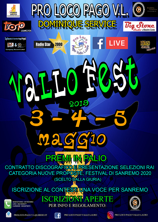 Vallo Fest 2019 Contest, al via le iscrizioni gratuite