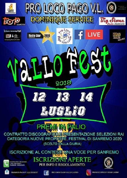 Il “Vallo Fest Contest 2019” di Pago Vallo di Lauro riapre le iscrizioni