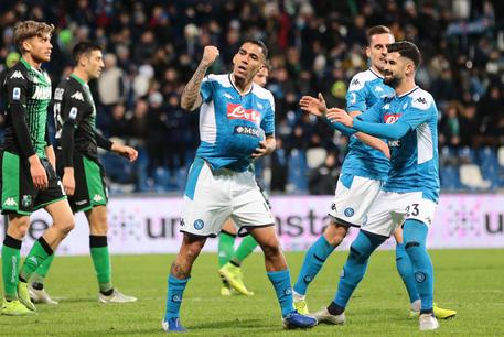 Il Napoli ritrova la vittoria: battuto il Sassuolo al fotofinish