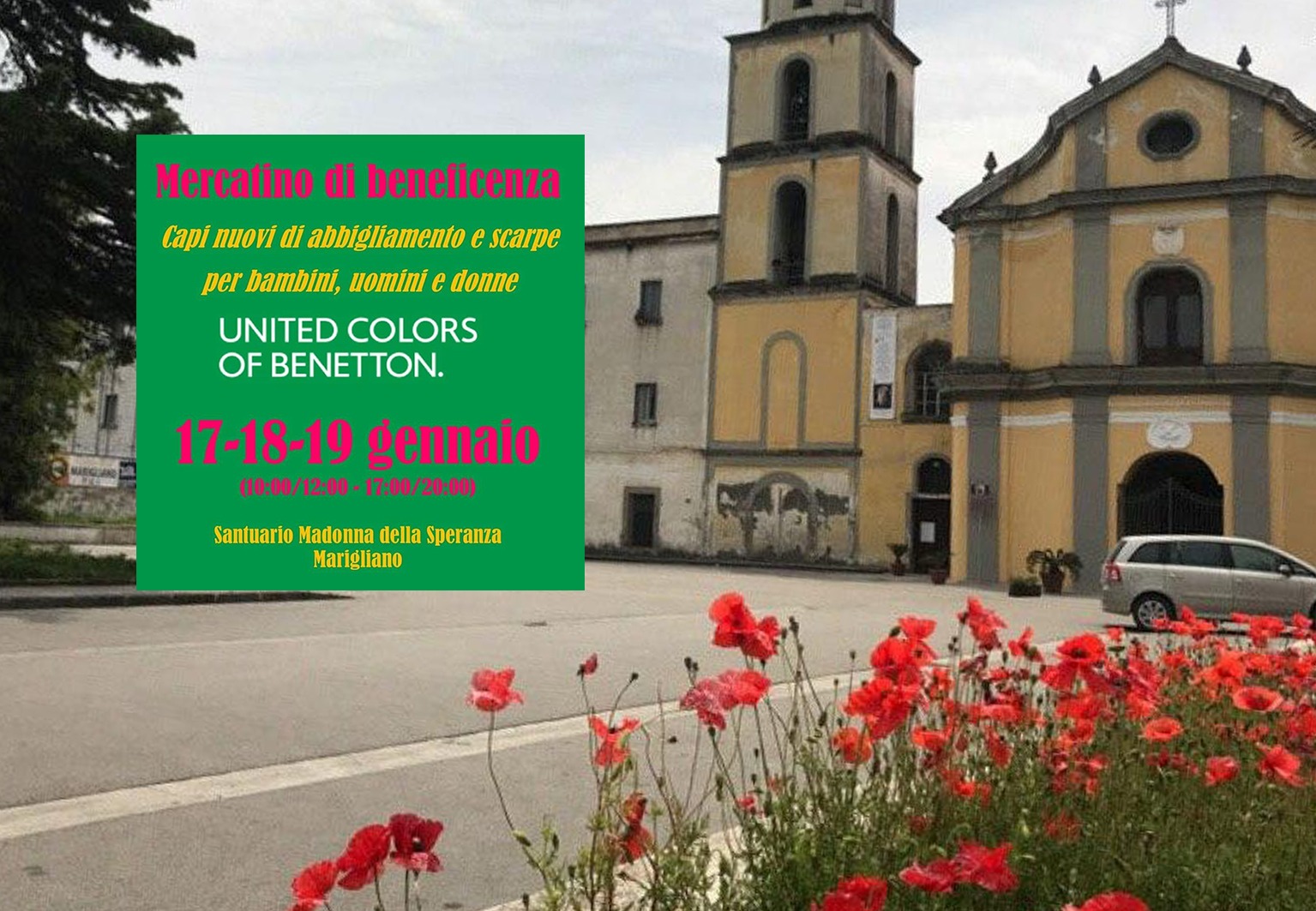 Marigliano, Convento di San Vito: Compra un capo Benetton e aiuta un senza tetto