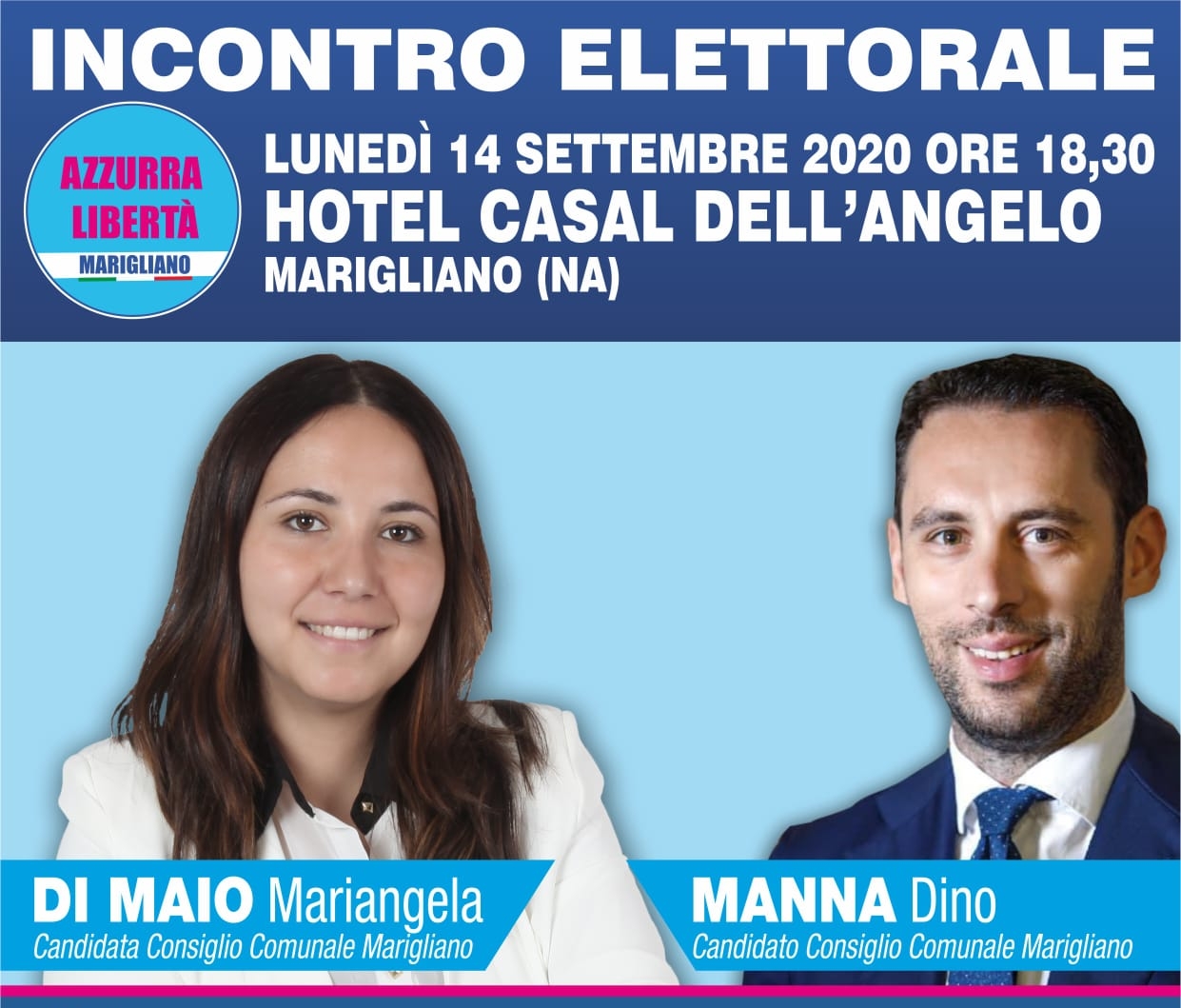 Marigliano, lunedì 14 settembre, incontro elettorale con Di Maio e Manna all'Hotel Casal dell'Angelo