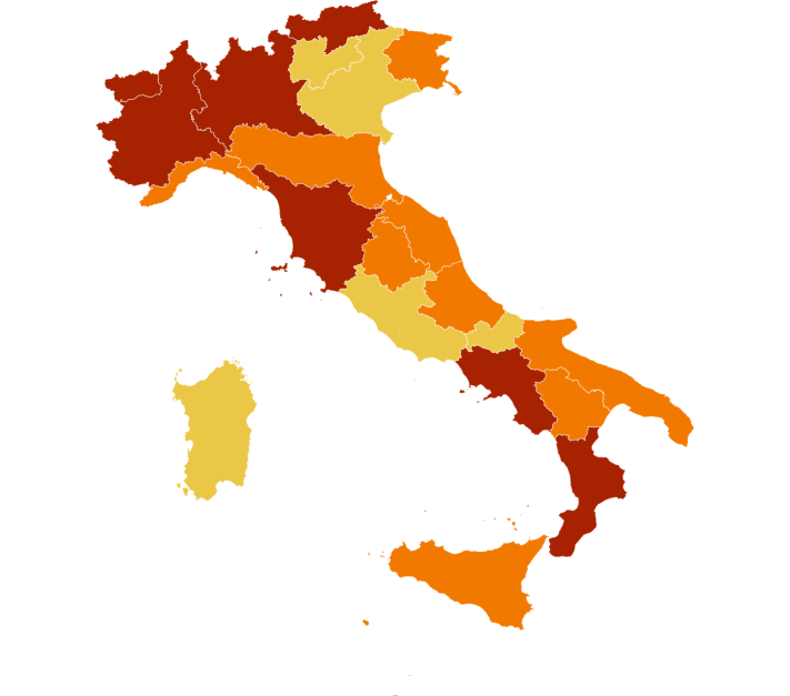 La Campania è zona rossa