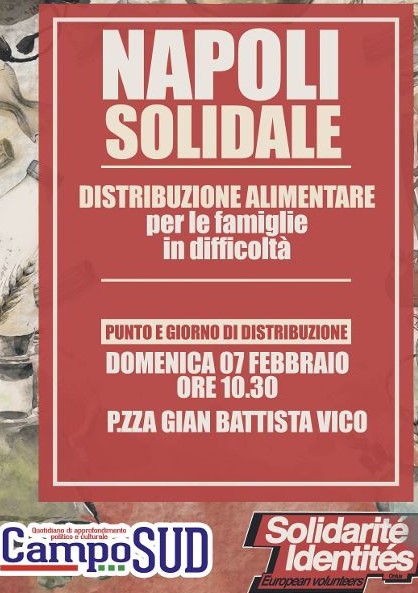 Domani l'iniziativa Napoli Solidale a cura delle associazioni Campo Sud e Solid
