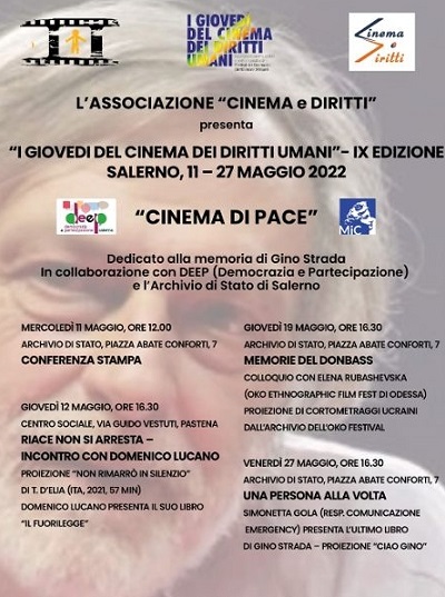 Salerno- Cinema di Pace  e contro la guerra nel segno di Gino Strada