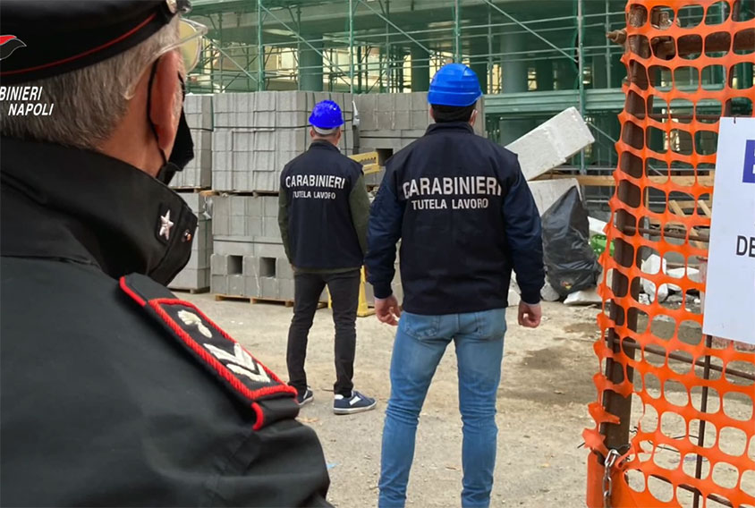 Camposano, lavoro a nero nel cantiere  edile: 4 denunce e multa per 63mila euro