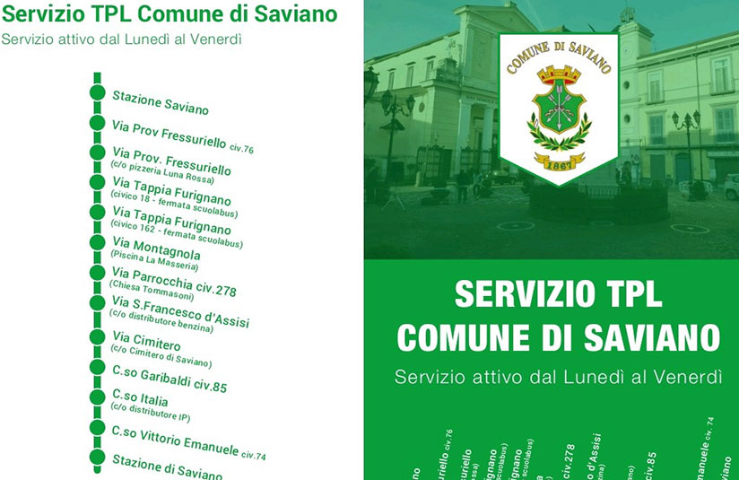 Saviano: parte il trasporto pubblico locale gratuito