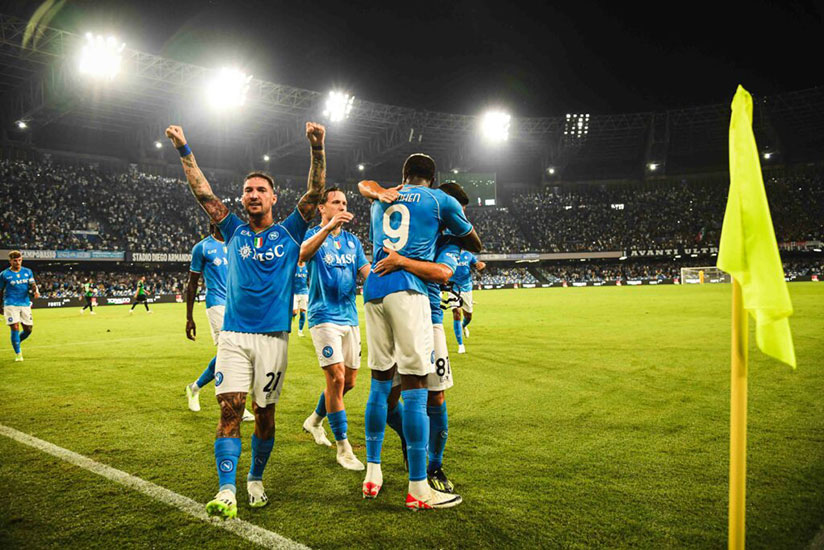 Osimhen e Di Lorenzo a segno: i campioni d'Italia battono il Sassuolo 2-0
