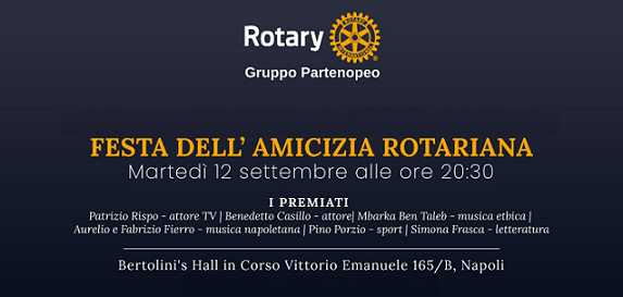 Rotary Gruppo Partenopeo: primo Premio dell'Amicizia Rotariana