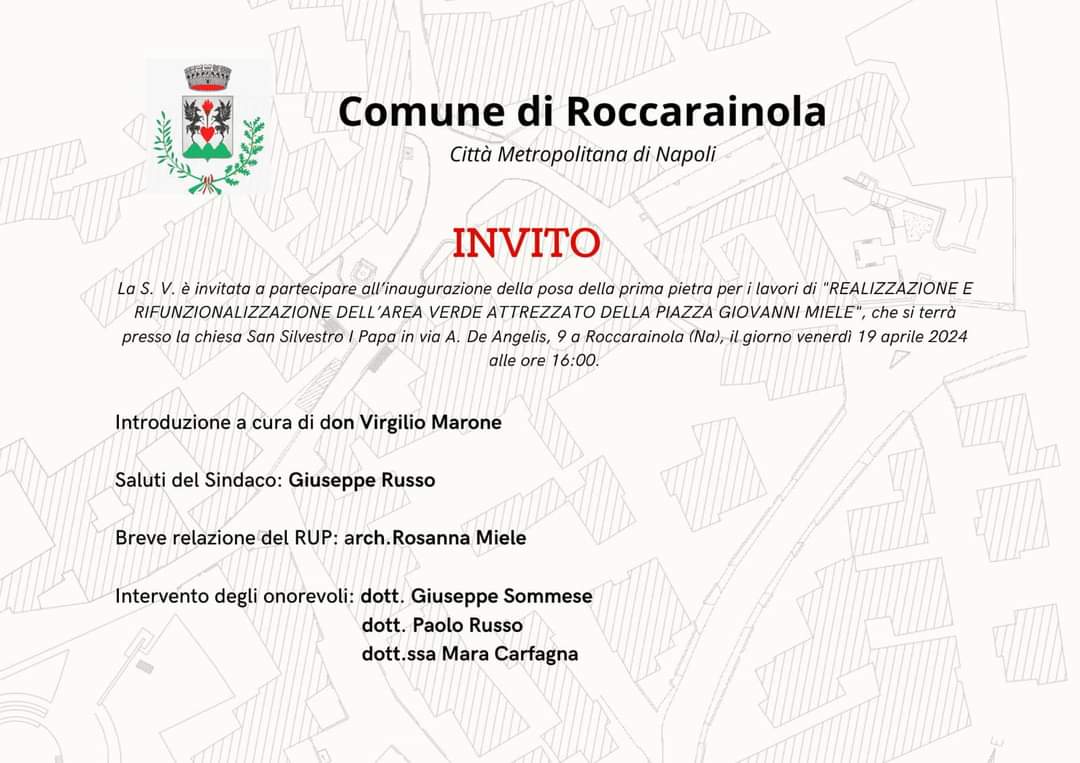 Sasso di Roccarainola, ristrutturazione della Piazzetta Miele: il Comune invita l'on. Carfagna