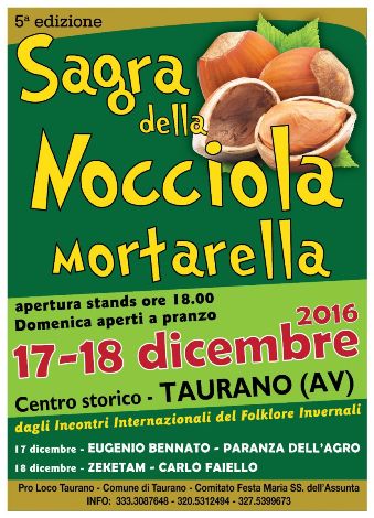 Quinta edizione della Sagra della Nocciola Mortarella, sabato 17 e domenica 18 a Taurano.